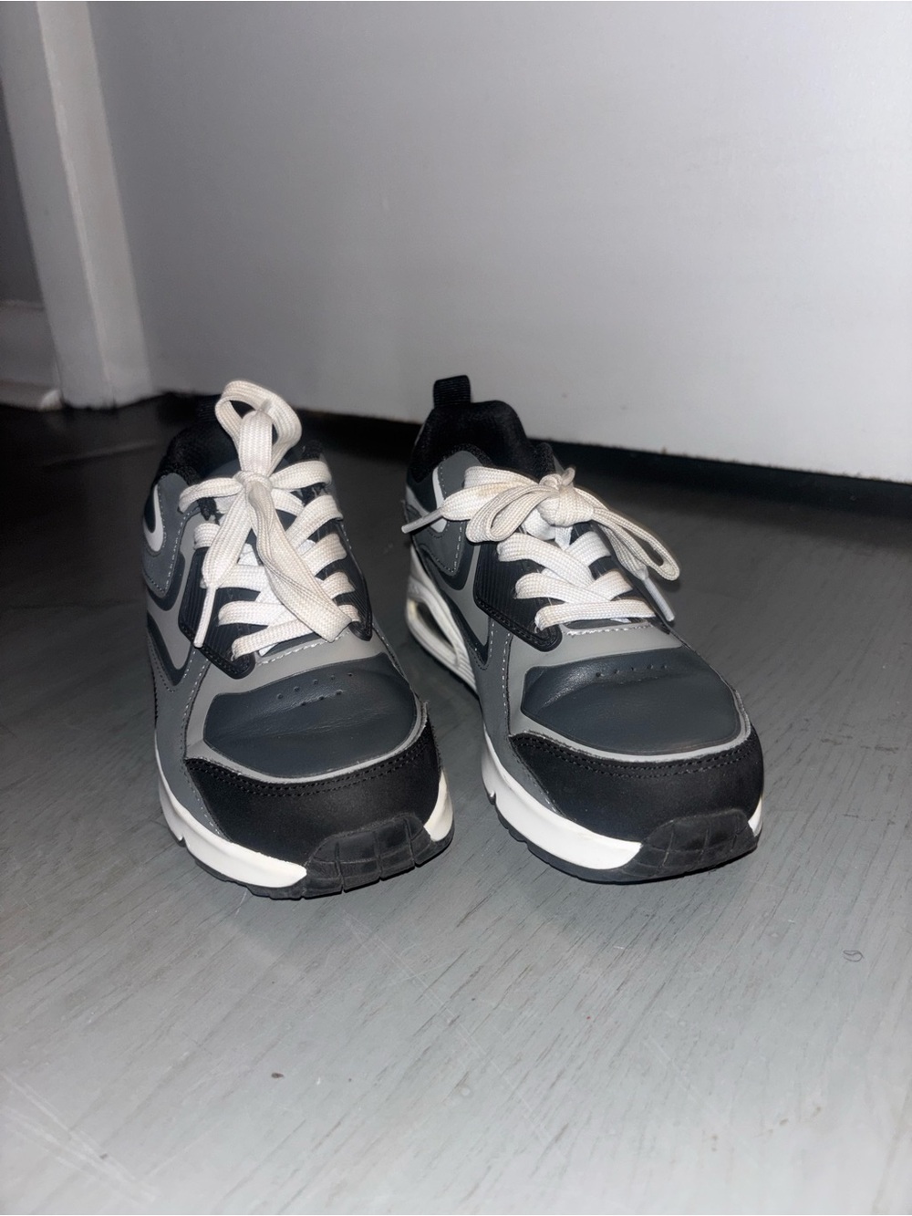 Skechers Boy’s Black and Gray Athletic Sneakers with White Laces